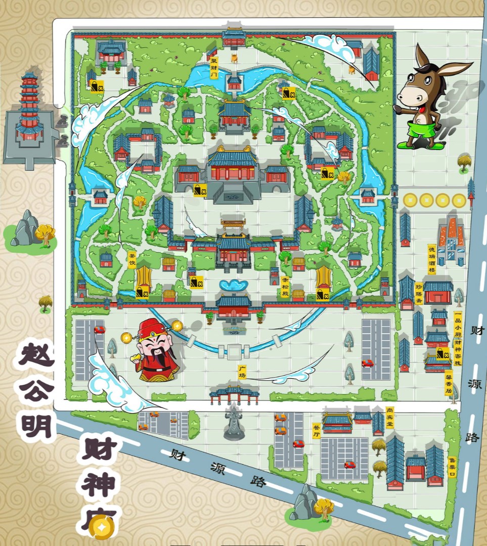 张家川寺庙类手绘地图